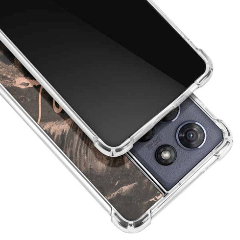 Love Rose Gold Black Moto G 5G (2025) Clear Case