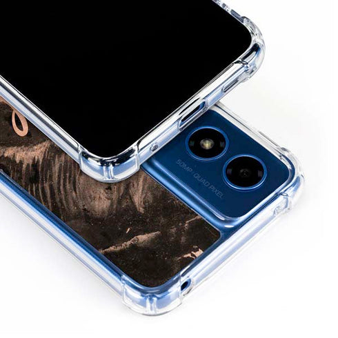 Love Rose Gold Black Moto G 5G (2024) Clear Case