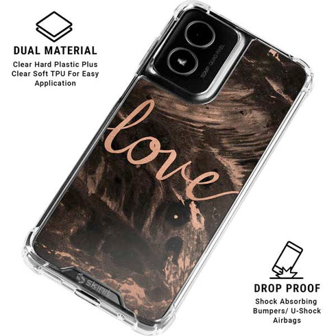 Love Rose Gold Black Moto G Power 5G (2024) Clear Case