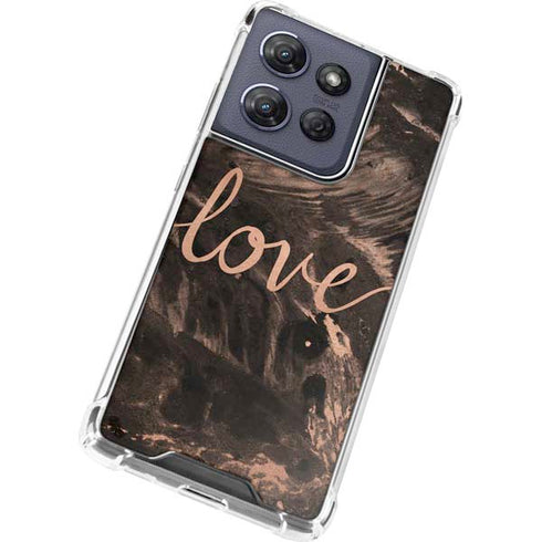 Love Rose Gold Black Moto G Stylus 5G (2025) Clear Case