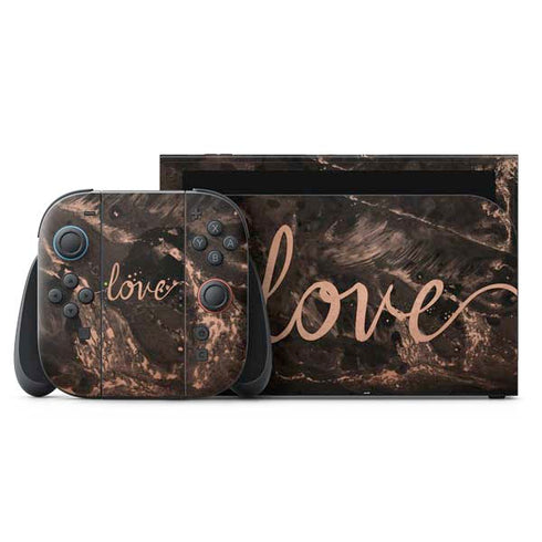 Love Rose Gold Black Nintendo Skins