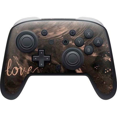 Love Rose Gold Black Nintendo Switch 2 (2025) Pro Controller Skin
