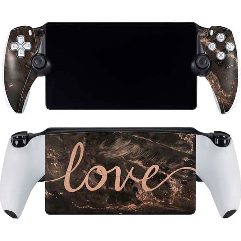Love Rose Gold Black PlayStation PS5 Skins