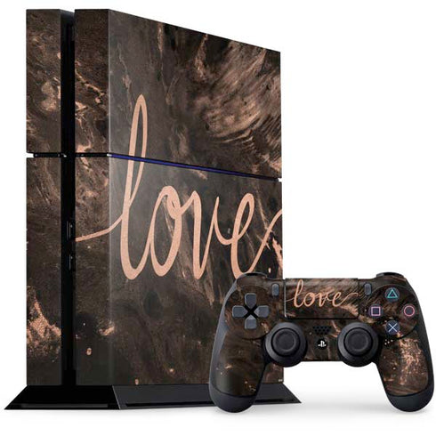Love Rose Gold Black PlayStation PS4 Skins