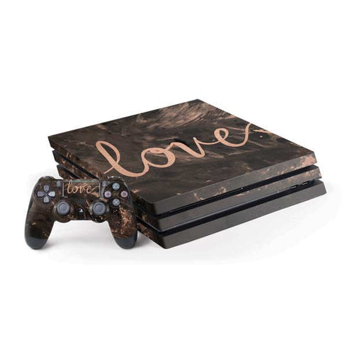 Love Rose Gold Black PlayStation PS4 Skins