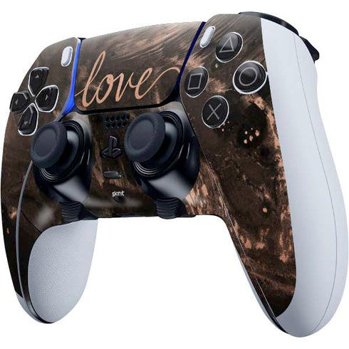 Love Rose Gold Black PS5 DualSense Edge Pro Controller Skin