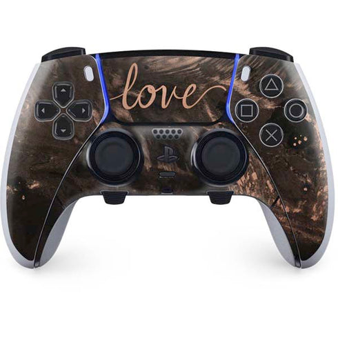 Love Rose Gold Black PS5 DualSense Edge Pro Controller Skin