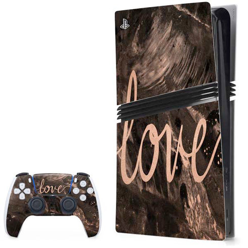 Love Rose Gold Black PS5 Pro Bundle Skin