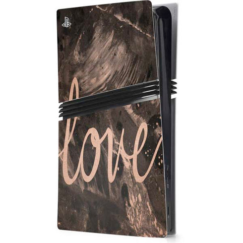 Love Rose Gold Black PlayStation PS5 Skins