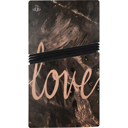 Love Rose Gold Black PS5 Pro Console Skin