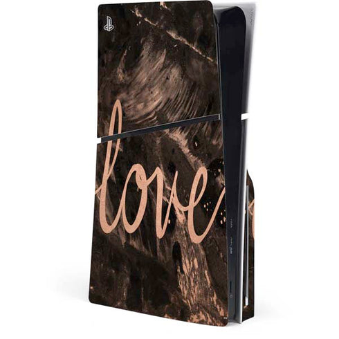 Love Rose Gold Black PlayStation PS5 Skins
