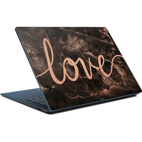 Love Rose Gold Black Surface Laptop Skin