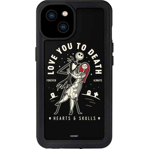 Disney The Nightmare Before Christmas Love You To Death iPhone 15 Plus Waterproof Case