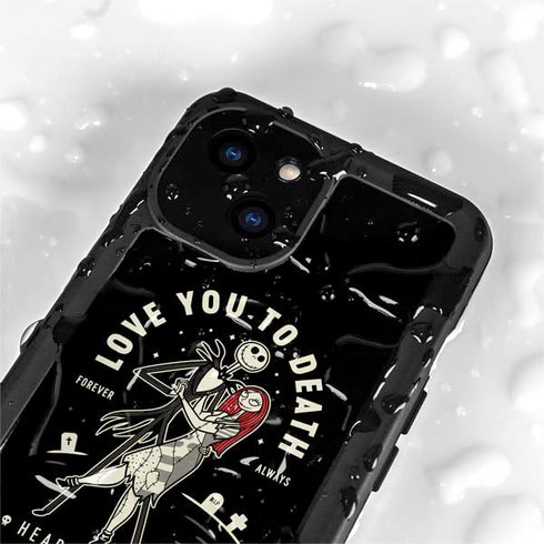 Disney The Nightmare Before Christmas Love You To Death iPhone 15 Plus Waterproof Case
