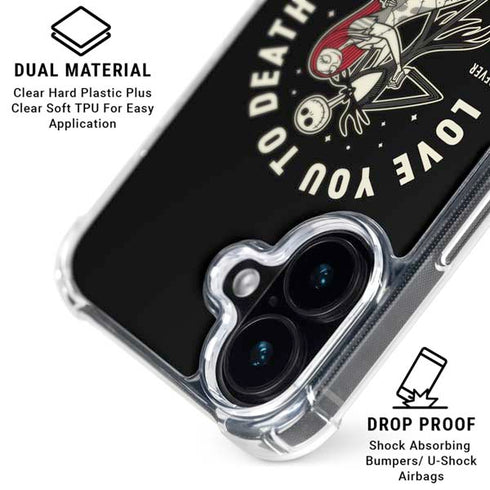 Disney The Nightmare Before Christmas Love You To Death iPhone 16 Plus Clear Case