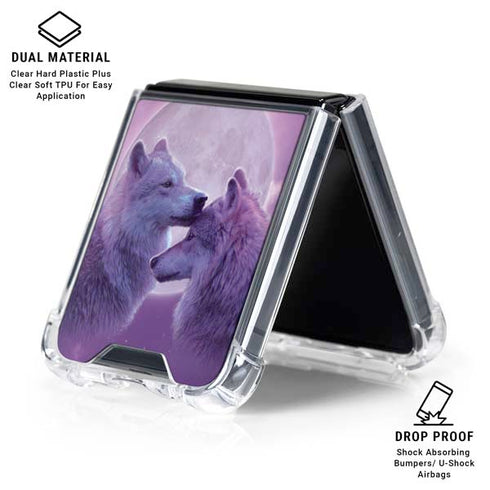 Loving Wolves by Vincent Hie Galaxy Z Flip6 Clear Case