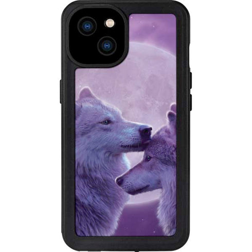 Loving Wolves by Vincent Hie iPhone 15 Plus Waterproof Case
