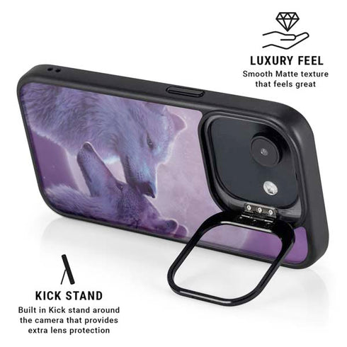 Loving Wolves by Vincent Hie iPhone 16e Kickstand Case