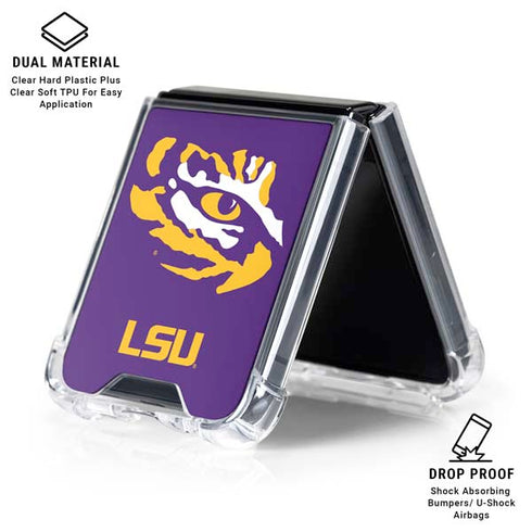 LSU Tiger Eye Logo Galaxy Z Flip7 Clear Case