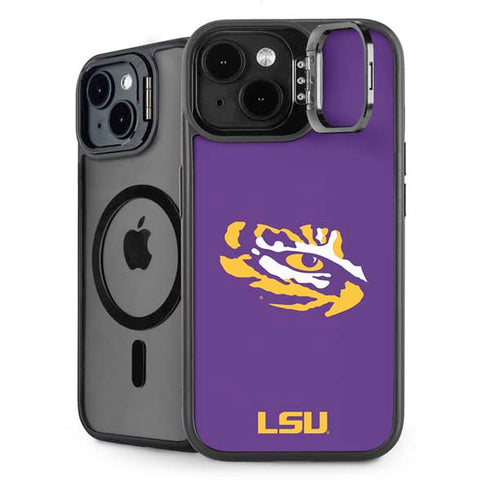 LSU Tiger Eye Logo iPhone 15 Kickstand Case