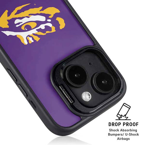 LSU Tiger Eye Logo iPhone 15 Kickstand Case