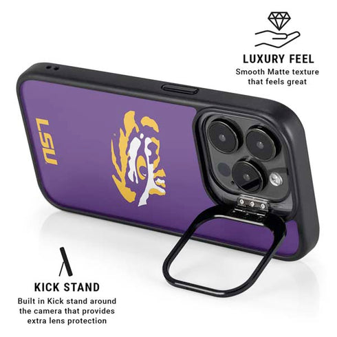 LSU Tiger Eye Logo iPhone 16 Pro Max Kickstand Case