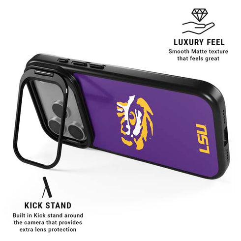 LSU Tiger Eye Logo iPhone 17 Pro Kickstand Case