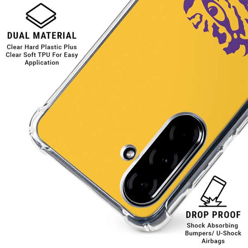 LSU Tiger Eye Logo Yellow Galaxy A36 5G Clear Case