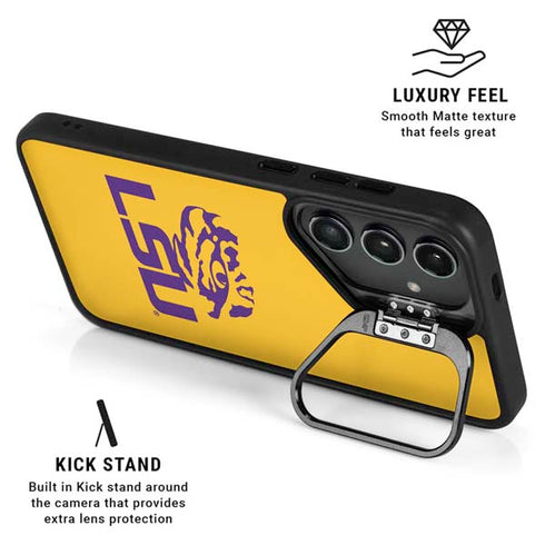 LSU Tiger Eye Logo Yellow Galaxy S25 Kickstand Case