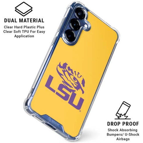 LSU Tiger Eye Logo Yellow Galaxy S25 Plus Clear Case