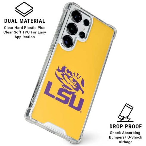 LSU Tiger Eye Logo Yellow Galaxy S26 Ultra Clear Case