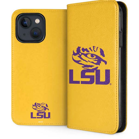 Louisiana State University - LSU Tiger Eye Logo Yellow iPhone 13 Folio Case