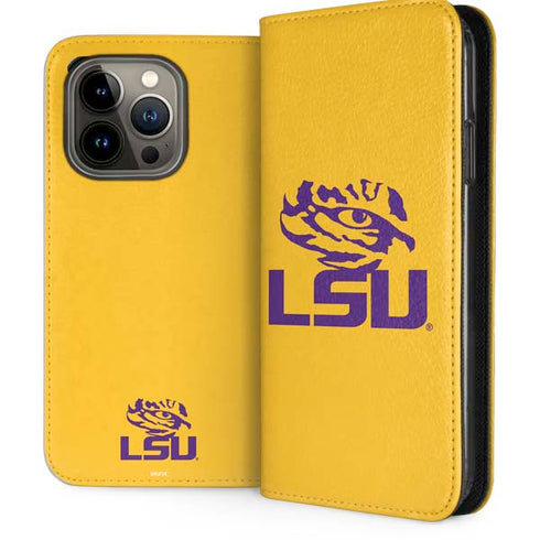 Louisiana State University - LSU Tiger Eye Logo Yellow iPhone 13 Pro Folio Case
