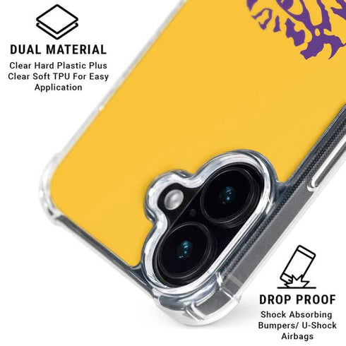 LSU Tiger Eye Logo Yellow iPhone 16 Clear Case