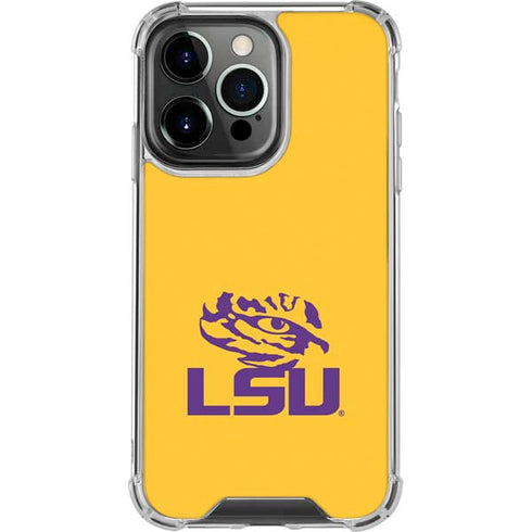 LSU Tiger Eye Logo Yellow iPhone 16 Pro Clear Case