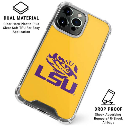 LSU Tiger Eye Logo Yellow iPhone 16 Pro Clear Case