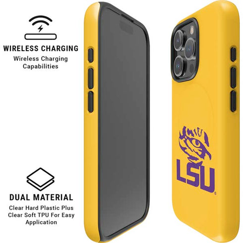 LSU Tiger Eye Logo Yellow iPhone 16 Pro Magsafe Impact Case