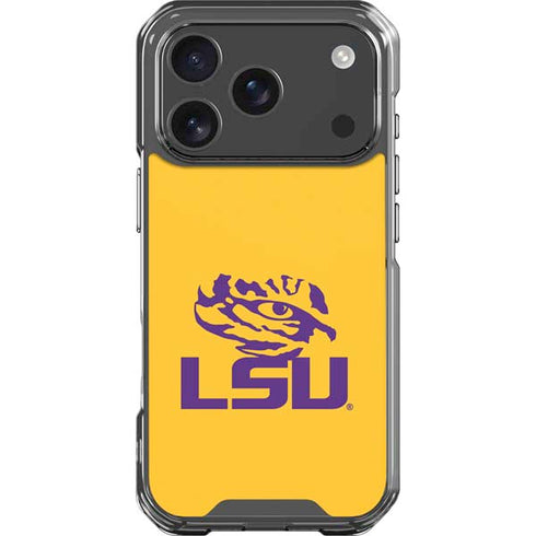 LSU Tiger Eye Logo Yellow iPhone 18 Pro Clear Case