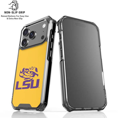 LSU Tiger Eye Logo Yellow iPhone 18 Pro Clear Case