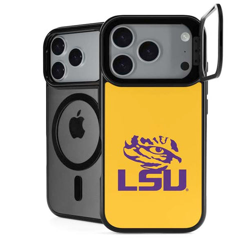 LSU Tiger Eye Logo Yellow iPhone 18 Pro Kickstand Case