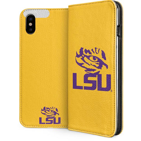Louisiana State University - LSU Tiger Eye Logo Yellow iPhone 8 Folio Case