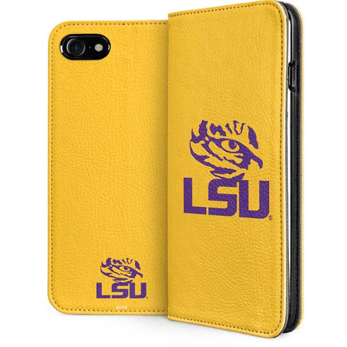 Louisiana State University - LSU Tiger Eye Logo Yellow iPhone SE (2nd & 3rd Gen) Folio Case