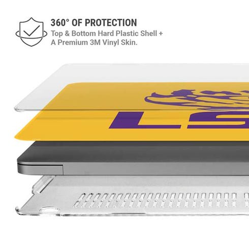 LSU Tiger Eye Logo Yellow MacBook Pro 14in (2021-24) Case plus Skin