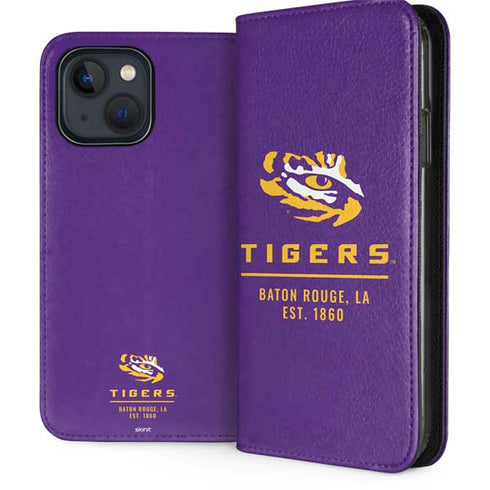 LSU Tigers Baton Rouge iPhone 15 Plus Folio Case