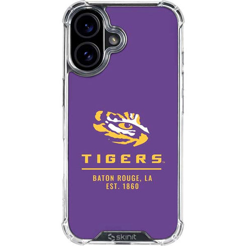LSU Tigers Baton Rouge iPhone 16 Plus Clear Case