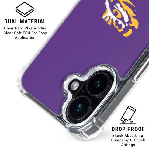 LSU Tigers Baton Rouge iPhone 16 Plus Clear Case