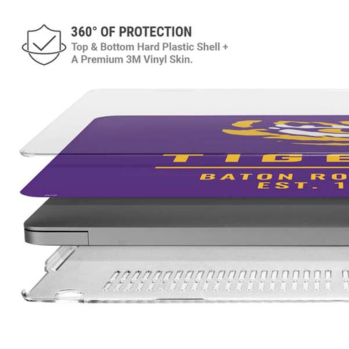 LSU Tigers Baton Rouge MacBook Pro 14in (2021-24) Case plus Skin