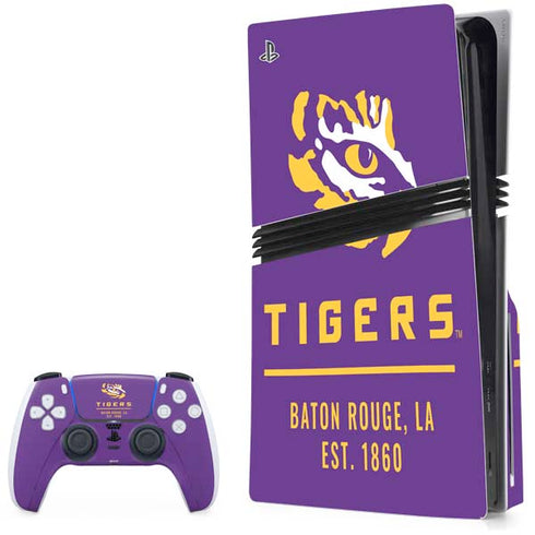 LSU Tigers Baton Rouge PS5 Pro Disk Bundle Skin