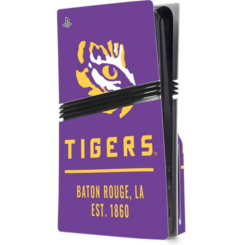 LSU Tigers Baton Rouge PS5 Pro Disk Console Skin