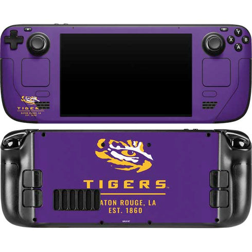 LSU Tigers Baton Rouge Steam Deck Handheld Gaming Computer OLED Skin